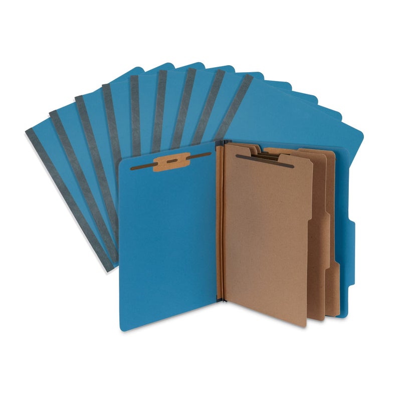 Blue Summit Supplies Dark Classification Folders, 3 Dividers, Letter Size with 2 Inch Tyvek Expansions, Use for Organizing Medical Records & Client Files, Great as Lease Folders, 10 Pack - Image 1