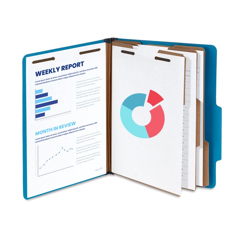 Blue Summit Supplies Dark Classification Folders, 3 Dividers, Letter Size with 2 Inch Tyvek Expansions, Use for Organizing Medical Records & Client Files, Great as Lease Folders, 10 Pack - Image 5