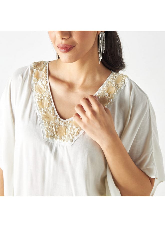 Iconic Iconic Embellished V-neck Kimono Top  - Image 4