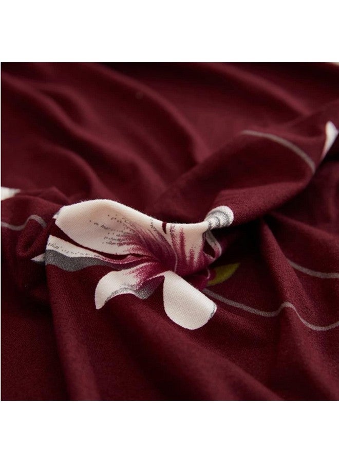 Lukzer Universal 4 Seater Sofa Cover with 2 Pillow Case 140 GSM Big Elasticity Slipcover for Couch Protector Stretchable (Maroon Flower Design/230-300cm) SC-009-04 - Image 5