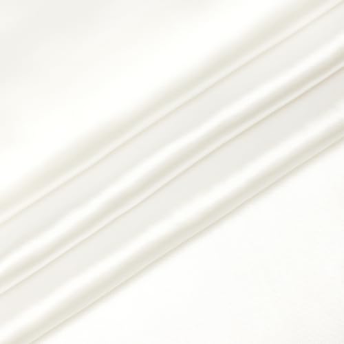 MLMW Shawls and Wraps for Women Spring Evening Dresses Satin Formal Shawl Wraps Dressy Extra Long for Wedding Party Bridal Shower Baby Shower Anniversary, Ivory - Image 4