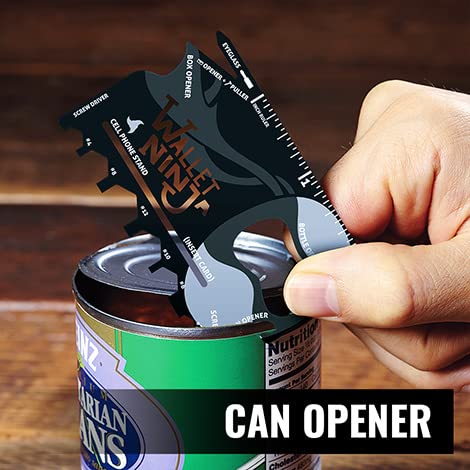 Wallet Ninja Multitool Card – 18 in 1 Credit Card Multi-Tool (Bottle Opener, Can Opener, Screwdrivers, Phone Stand & More) – Black - Image 3