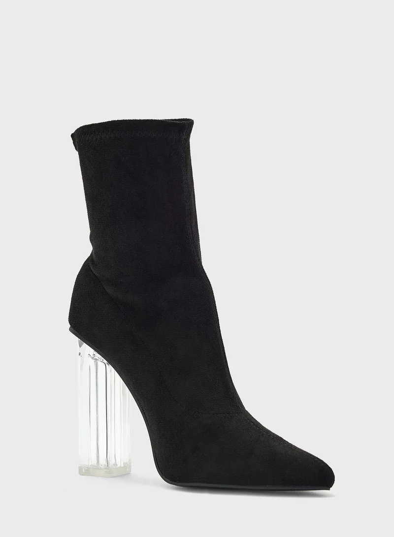 ELLA Clear Heel Pointed Boot