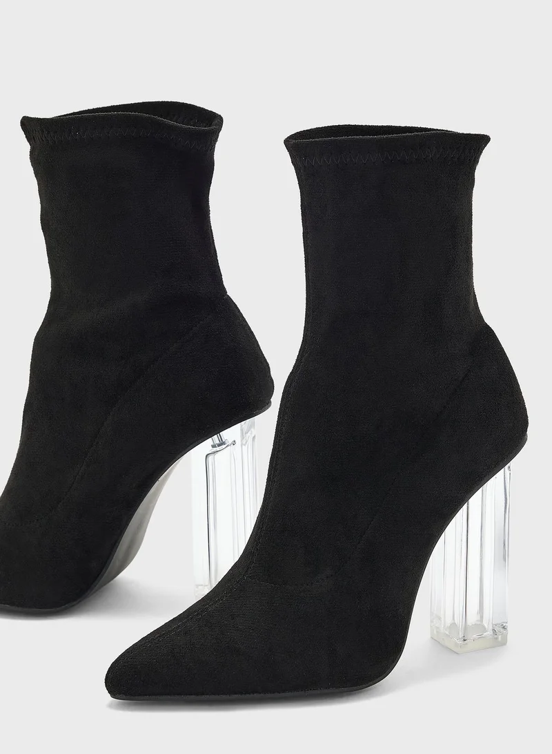 ELLA Clear Heel Pointed Boot