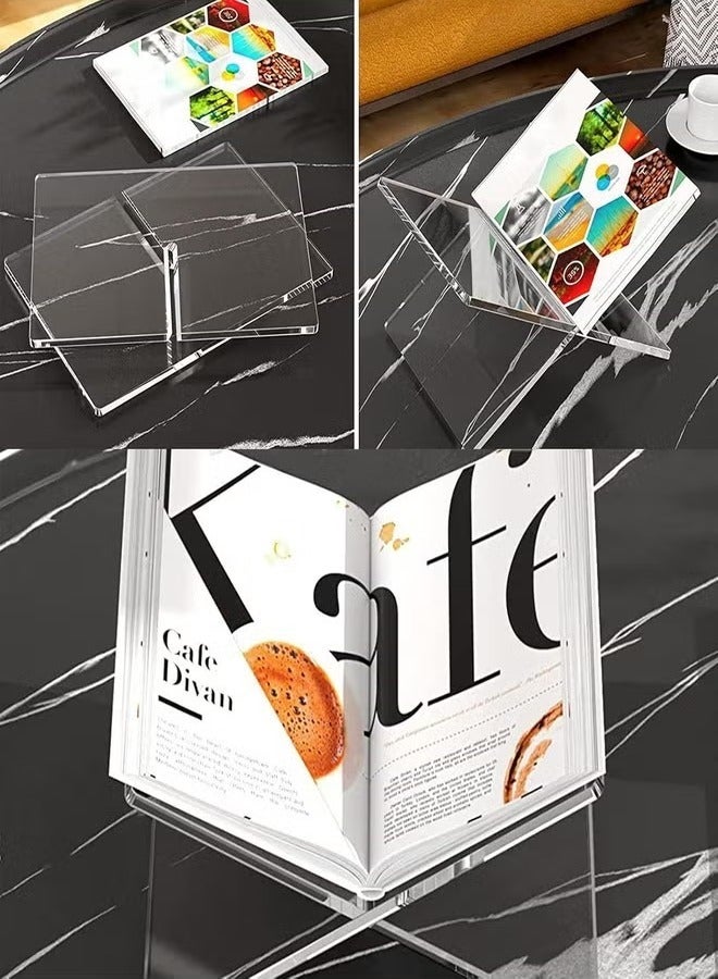 الروهيت حامل كتب أكريليك، حامل عرض كتب أكريليك شفاف سميك للغاية، حامل كتب للكتب المفتوحة والمغلقة (29 سم × 24 سم) - Image 4