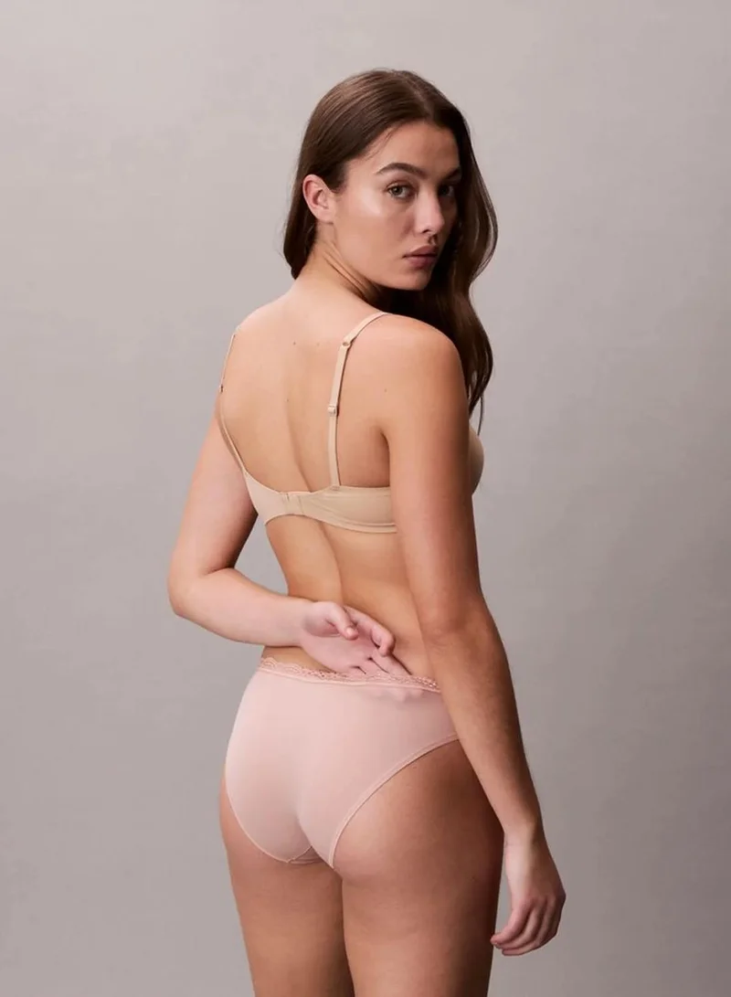 Calvin Klein Mahogany Rose Bikini Briefs - Microfibre Stretch With Lace for Women | Best Price UAE