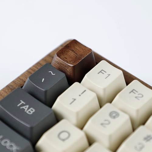 YMDK Wooden Keycap Solid Walnut Wood Keycap Novelty Keycaps Spacebar Esc Arrow Keys OEM Profile for Cherry MX Mechanical Keyboard (Esc R4 1 Key) - Image 5