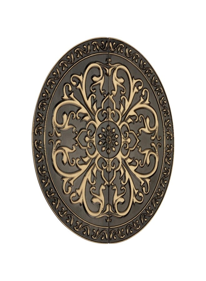 DEVDECOR Antique Half-Moon Brass Door Pull Handles for Double Doors - Vintage Floral Carving - Decorative Traditional Design for Main & Interior Doors - Image 5