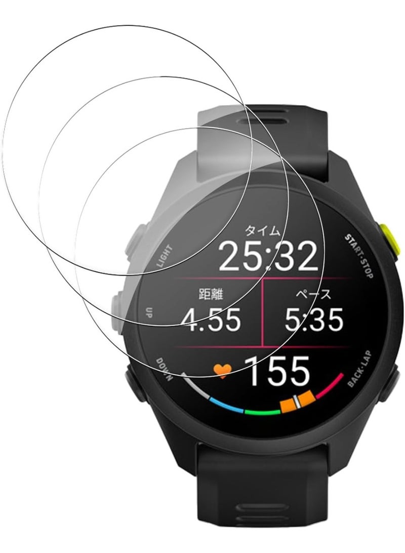 3pcs حامي الشاشة لـ Garmin Forerunner 70/170 ساعة ذكية, 9H فيلم زجاجي مقلص مكافحة الخدش مكافحة بصمات الأصابع عالية الحساسية مقاومة للغاية,مكافحة بصمات الأصابع,لا فقاعات,HD واضحة - Image 1