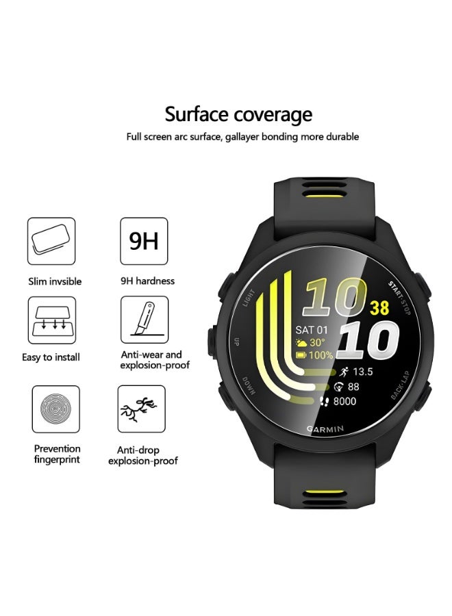 3pcs حامي الشاشة لـ Garmin Forerunner 70/170 ساعة ذكية, 9H فيلم زجاجي مقلص مكافحة الخدش مكافحة بصمات الأصابع عالية الحساسية مقاومة للغاية,مكافحة بصمات الأصابع,لا فقاعات,HD واضحة - Image 2