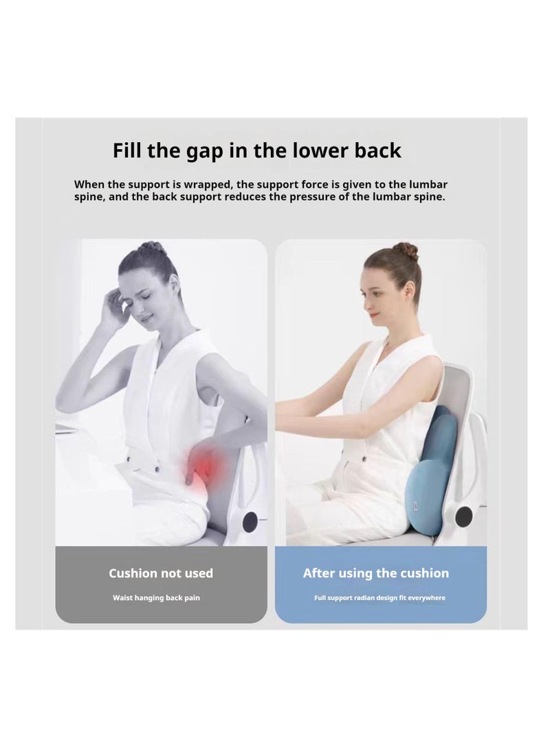 SYOSI Lumbar Support Pillow For Office Chair, Back Support Pillow For Car, Computer, Gaming Chair, Recliner Memory Foam Back Cushion For Pain Relief Improve Posture, Ergonomic Back Cushion (Light Blue) - Image 4