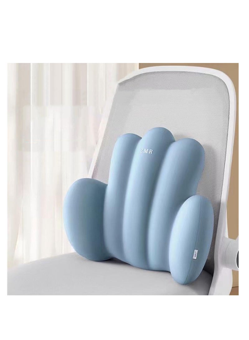 SYOSI Lumbar Support Pillow For Office Chair, Back Support Pillow For Car, Computer, Gaming Chair, Recliner Memory Foam Back Cushion For Pain Relief Improve Posture, Ergonomic Back Cushion (Light Blue) - Image 1