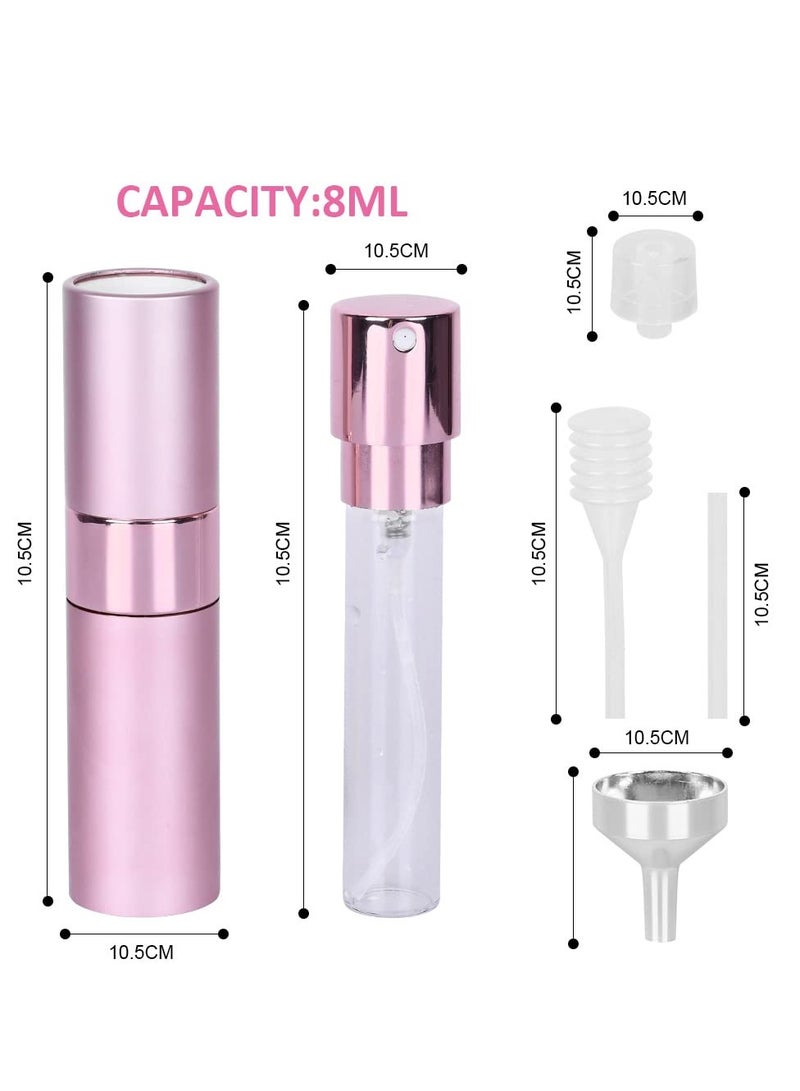 RTYY 2 قطعة بخاخ عطر صغير محمول، بخاخات عطر 8 مل قابلة لإعادة التعبئة زجاجات بخاخ عطر للسفر مع قمع ومضخة إعادة تعبئة للسفر والعطلات - Image 2