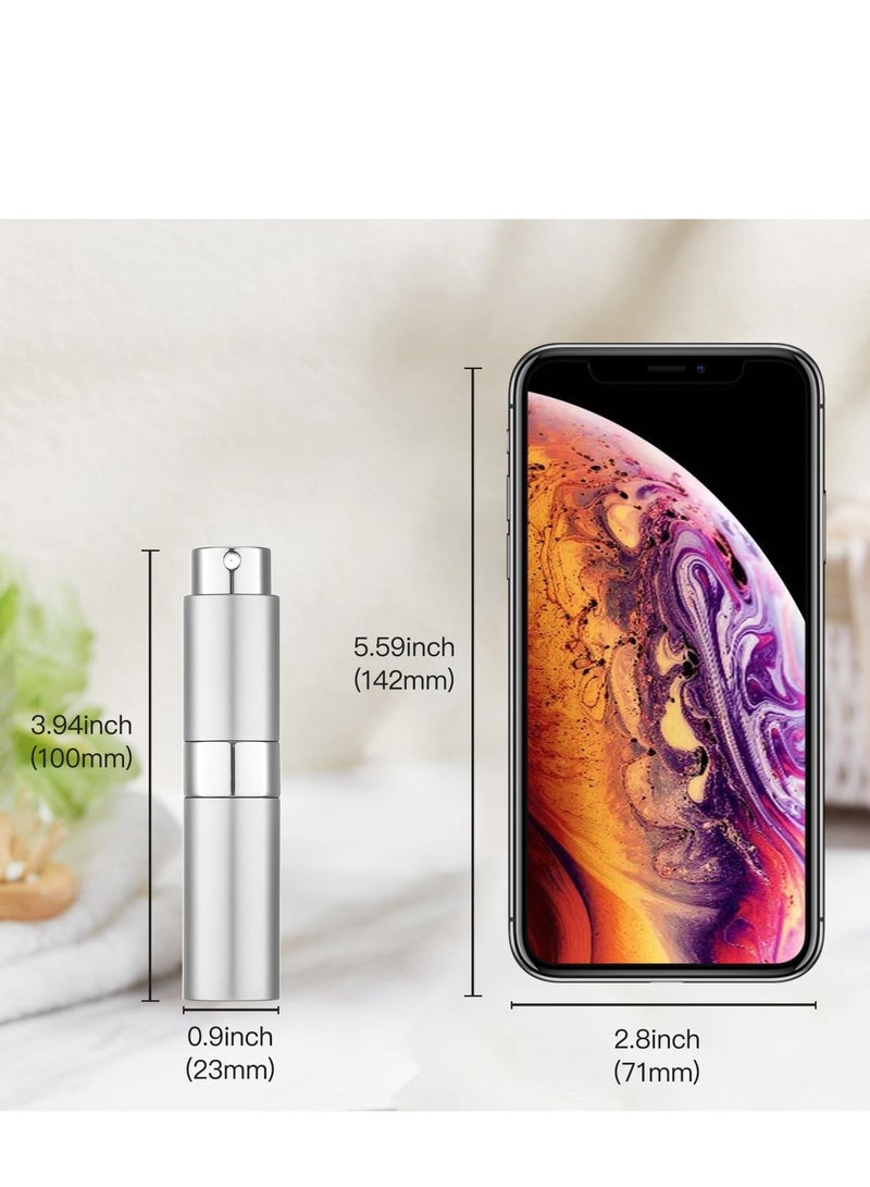 RTYY 2 قطعة بخاخ عطر صغير محمول، بخاخات عطر 8 مل قابلة لإعادة التعبئة زجاجات بخاخ عطر للسفر مع قمع ومضخة إعادة تعبئة للسفر والعطلات - Image 5