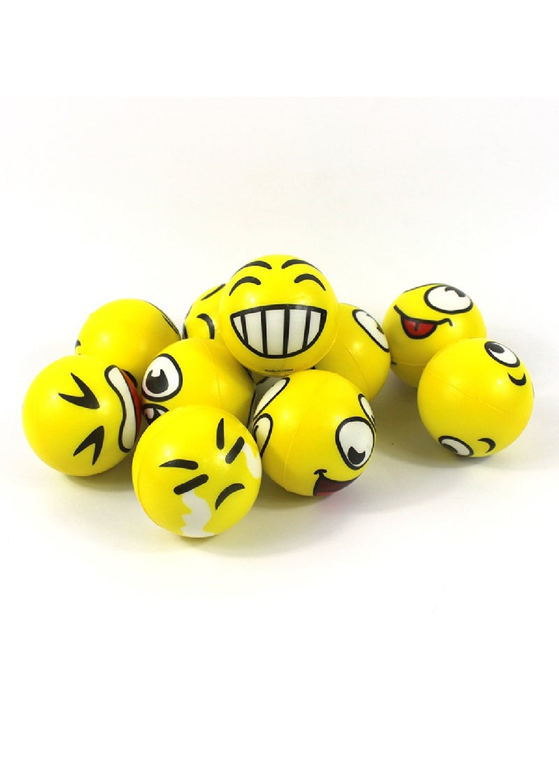 Genérico Cartoon Expression Solid Sponge Ball Children’s Decompression Toy 12-Pack  - Image 1