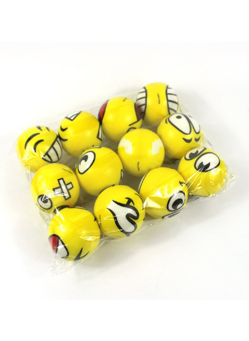 Genérico Cartoon Expression Solid Sponge Ball Children’s Decompression Toy 12-Pack  - Image 3