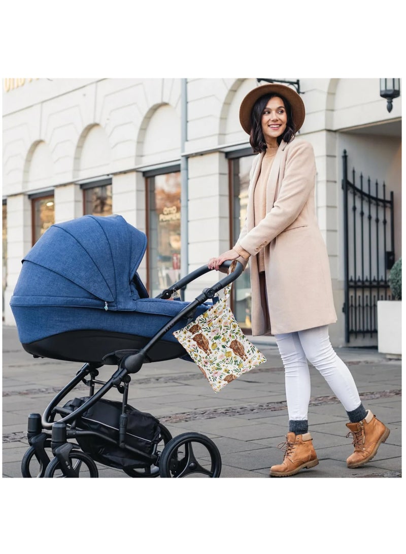 Excefore 2 Pcs Waterproof Wet Dry Bags For Baby, for Baby Diapers And Breast Pump Parts, Waterproof Reusable Wet Bag With Handle, Beach Pool Gym Bag Stroller Yoga Toiletries Organizer, 7.9"*9.8" Or 5.9"*8.9" - Image 4