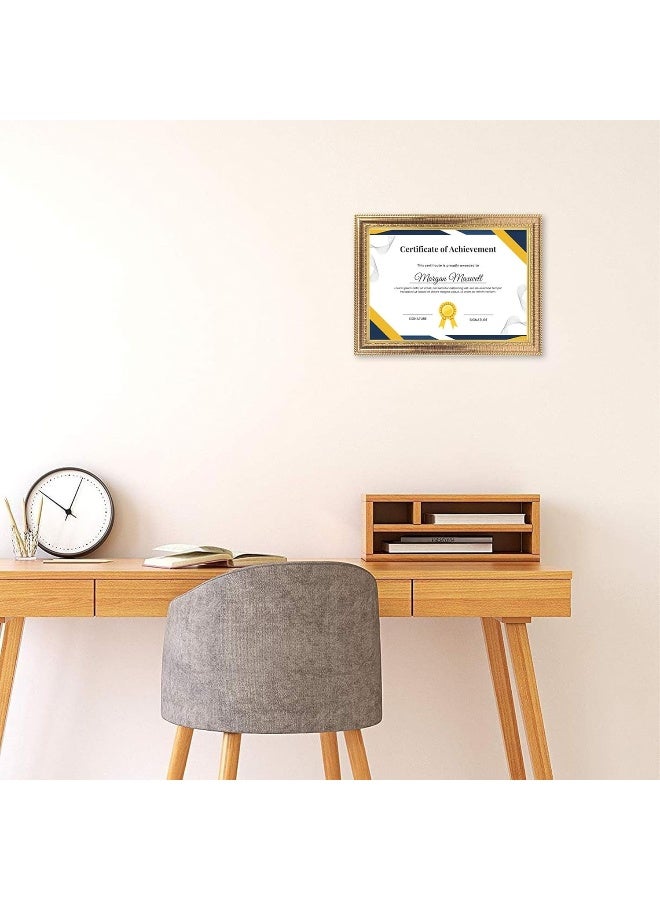 Decorhills DECORHILLS FRAMES & DECOR A4 Classic Design Certificate – Wall Mount Tabletop Display, Gold, size 25.5x34.2cm Pack of 2  - Image 3