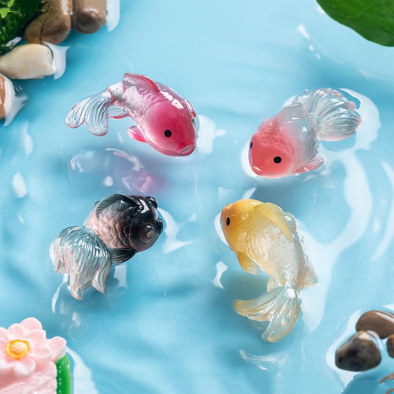 MAOMIA 40 Pcs Miniature Koi Fish Figurines Resin Koifish Tank Decoration Fairy Garden Mini Goldfish Micro Landscape Decor Ornament - Image 2