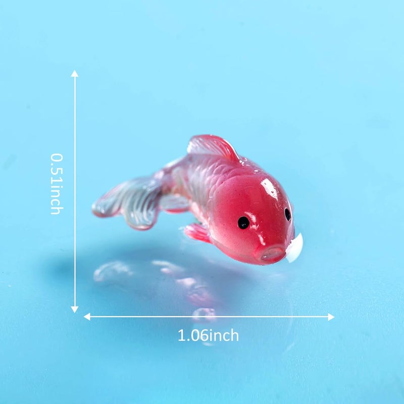 MAOMIA 40 Pcs Miniature Koi Fish Figurines Resin Koifish Tank Decoration Fairy Garden Mini Goldfish Micro Landscape Decor Ornament - Image 5