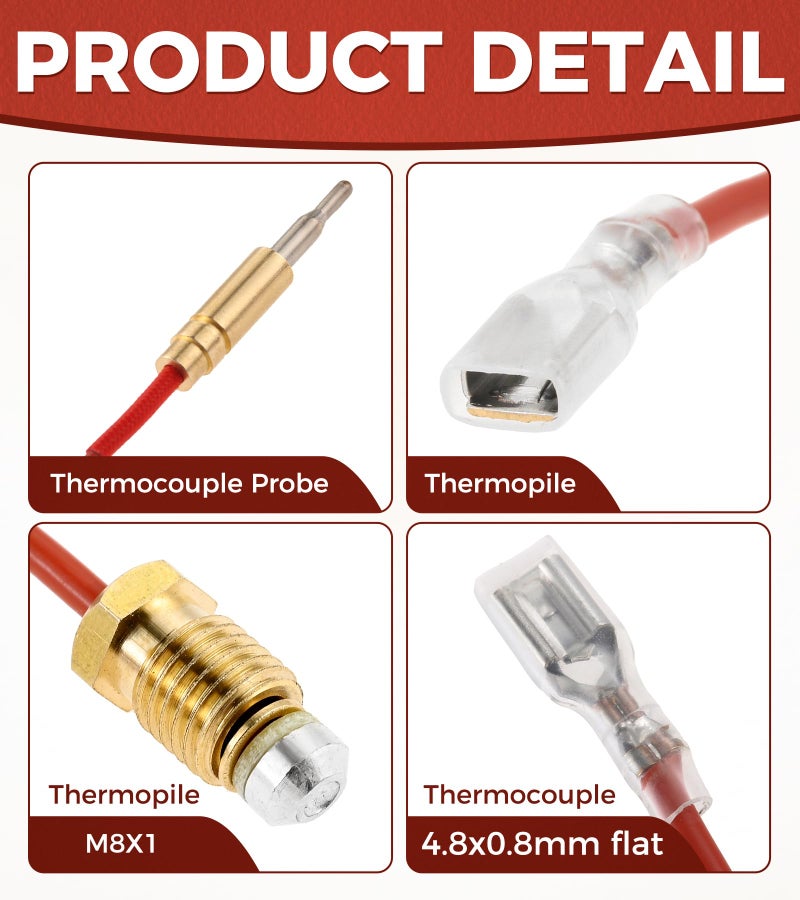Lemfema F273401 73404 Pilot Assembly Propane Natural Gas Thermocouple Replacement for Mr Bubby Heater Pilot Burner MH9B MH9BX MH18B, Compatible for Dewalt Small Propane Heater MH9B MH9BX MH18B - Image 3