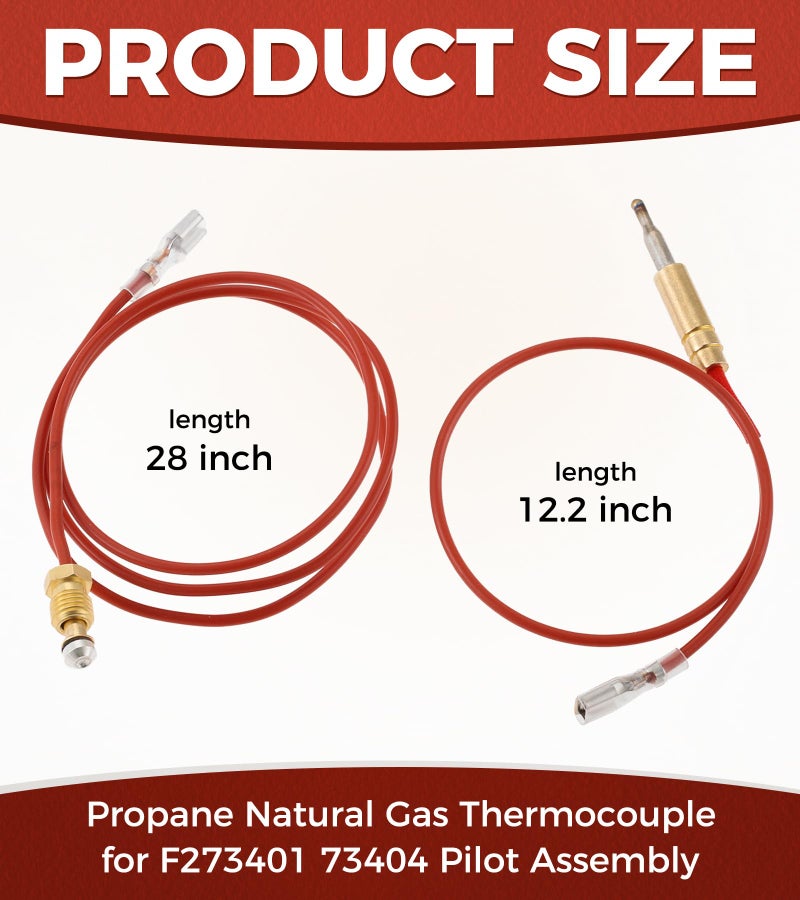 Lemfema F273401 73404 Pilot Assembly Propane Natural Gas Thermocouple Replacement for Mr Bubby Heater Pilot Burner MH9B MH9BX MH18B, Compatible for Dewalt Small Propane Heater MH9B MH9BX MH18B - Image 2