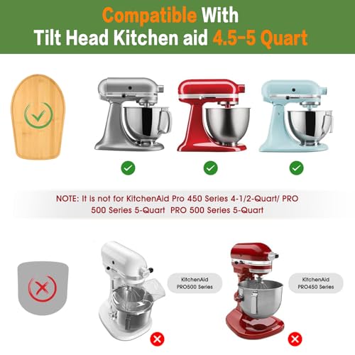 PQPO Bamboo Mixer Slider Compatible with KitchenAid 4.5-5 Quart Tilt-Head Stand Mixer, Mixer Moving Tray Attachments Kitchen Countertop Storage Accessories - Image 5