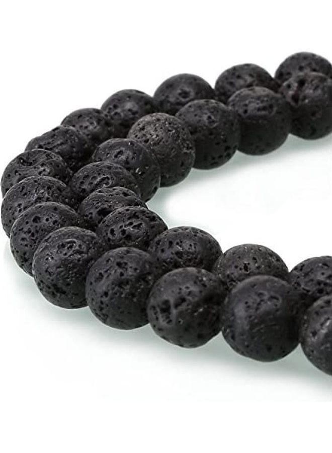 NIBEMINENT 60-Piece 6mm Natural Volcanic Lava Round Beads