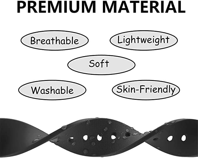 VEROX Silicone 20MM Watch Straps Compatible with Samsung Galaxy Watch 4/5, Amazfit GST2 Mini, GTS/2/2e, Bip U/Pro/Lite, Bip S (Black) - Image 3