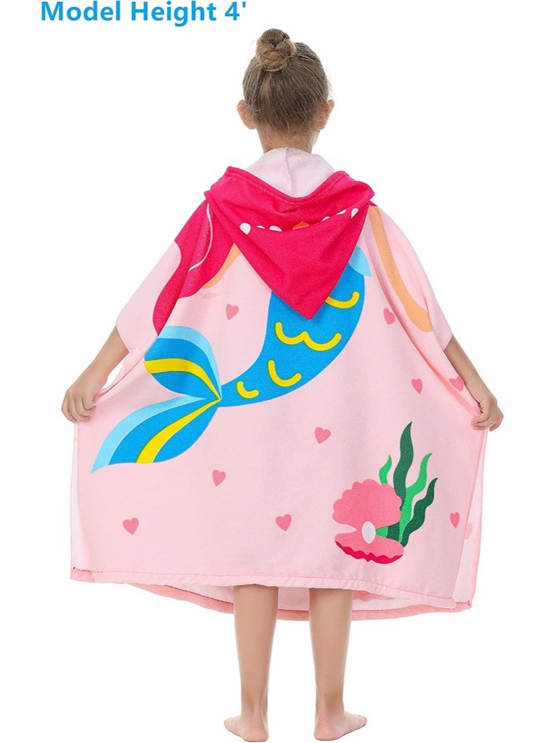 هومستر بانشو حمام الميكروفايبر الناعم للأطفال الذين تتراوح أعمارهم بين 3 و10 سنوات (حورة البحر الوردية الكبيرة) - Image 2