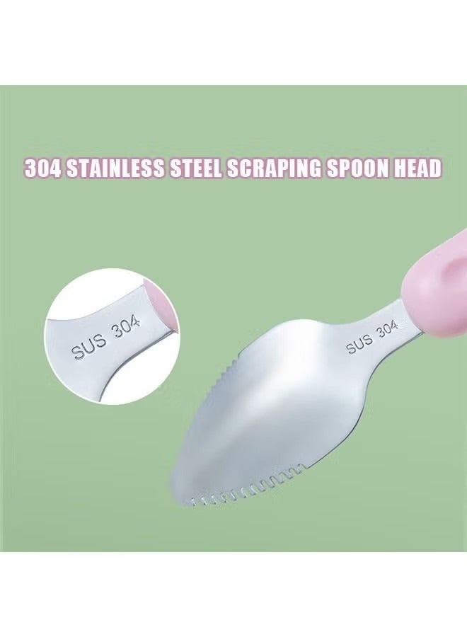 Double Head Silicone Baby Feeding Spoon Portable Stainless Steel Core BPA Free Weaning Utensil Pink - Image 4