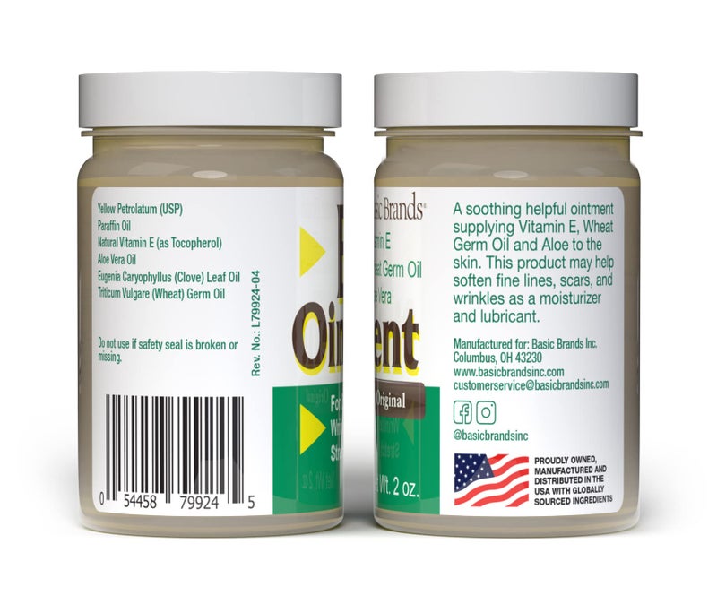 Basic Organics - Basic Brands - Vitamin E Ointment - 2 oz - Moisture Enhancing - Can Help Reduce Appearance of Scars, Stretch Marks, Fine Lines & Wrinkles - Pack of 3 - Image 2