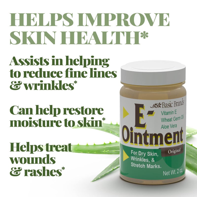 Basic Organics - Basic Brands - Vitamin E Ointment - 2 oz - Moisture Enhancing - Can Help Reduce Appearance of Scars, Stretch Marks, Fine Lines & Wrinkles - Pack of 3 - Image 3