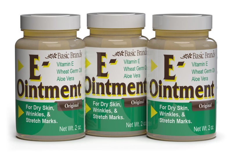 Basic Organics - Basic Brands - Vitamin E Ointment - 2 oz - Moisture Enhancing - Can Help Reduce Appearance of Scars, Stretch Marks, Fine Lines & Wrinkles - Pack of 3 - Image 1