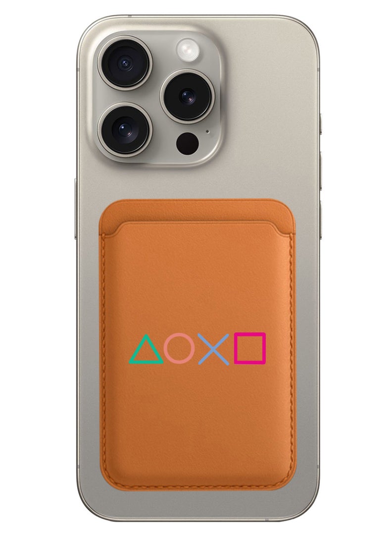 Theodor Magnetic Wallet, Compatible with MagSafe Wallet, for iPhone Wallet, for iPhone 16/15/14/13/12 Series, Not for iPhone 13/12 mini, 3 Card Holder, Vegan Leather, Brown - PS sumbol - Image 1