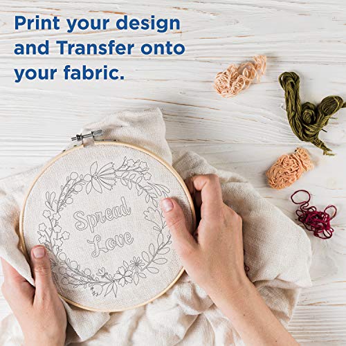 PrintWorks Water Soluble Embroidery Paper 8.5" x 11" - 5 Sheets - Made in The USA - Dissolvable Inkjet Printable Embroidery Transfer Paper - Stitch Patterns by Hand or with a Machine (00536) - Image 5