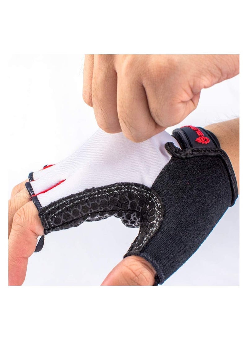 BURNLAB - Burnlab Flex Gym Gloves for Men and Women - Ideal for Weightlifting, Cycling, Crossfit, Offers Good Grip and Soft Padding (Large , White) - Image 1