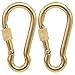 PROND Locking Carabiners, Heavy Duty Carabiner, 316 Stainless Steel Screw Lock Carabiner Hooks (Gold - 2PCS) (Gold - - Image 2