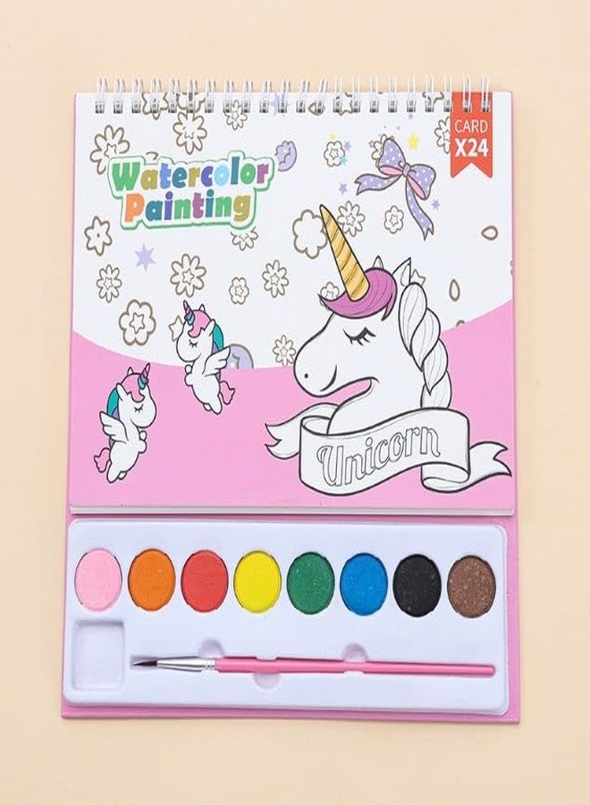 ZQBIEE 24 Card Water Color Drawing Book for Kids with Embedded Water Paint Color and Best Birthday Return Gifts for Kids (Pack of 1) - Image 2