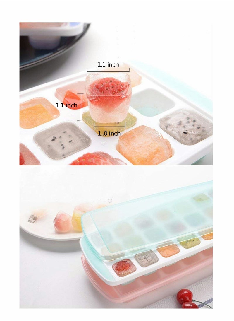 KASTWAVE - Ice Cube Trays 3 Packs Flexible Silicone Ice Trays with Spill-Resistant Lids Easy Release Ice Trays Make 63 Ice Cube, BPA Free,Stackable,Dishwasher Safe - Image 1