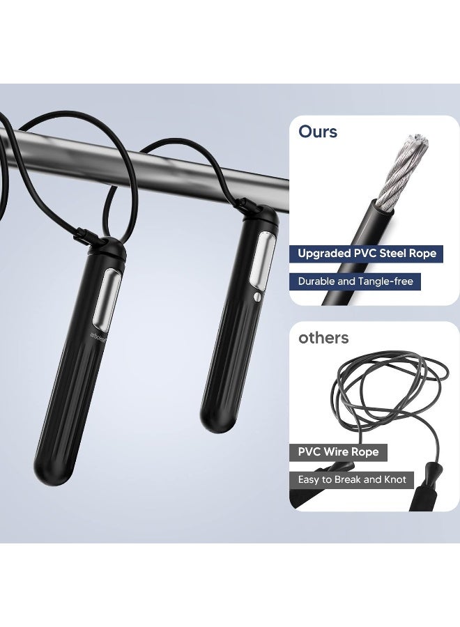 arboleaf Smart Jump Rope, Cordless & Rechargeable Jump Ropes for Fitness with Counter, App Data Analysis Jumping Rope, Adjustable Anti-Tangle PVC Black Jump Rope for Men, Women, Kids - Indoor/Outdoor - Image 4