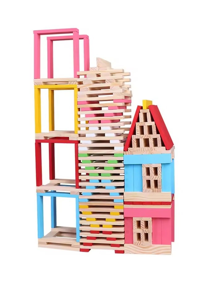 150pcs Educational Tumbling Tower Natural Wooden Stacking Bricks Building Balance Blocks Wood Domino Construction Toys - Image 2