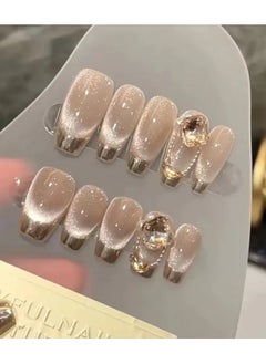 Pure Handmade Nail Nail Nail Fake Nail Patch Nude Cat Eye Magic Mirror French Nail Wear - Large - pzsku/Z2B3A12A2B233A88C4221Z/45/_/1737197408/79a3a0cd-23e8-42a9-82ae-3505bde6f645