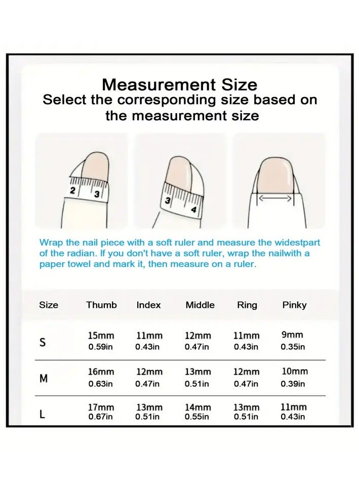 Rozino Pure Handmade Nail Nail Nail Fake Nail Patch Nude Cat Eye Magic Mirror French Nail Wear - Large - Image 3