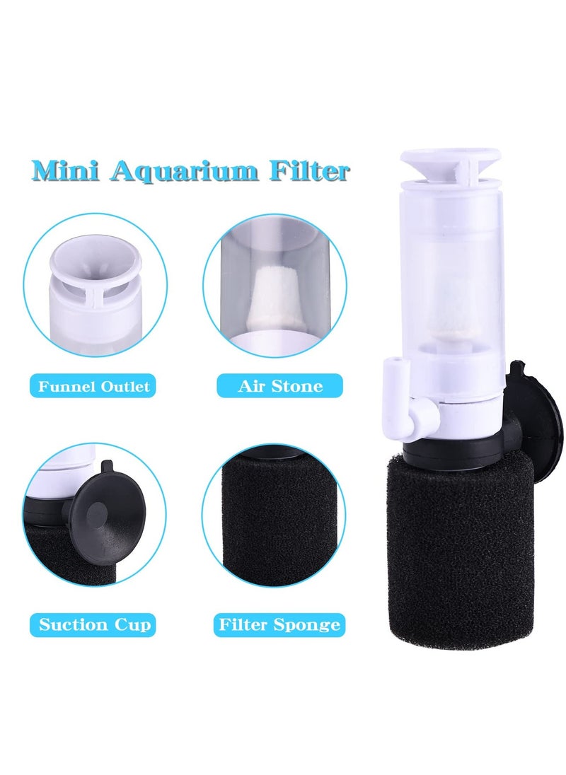 CMGTYYD - Mini Aquarium Sponge Filter, 2PCS Fry Betta Shrimp Foam Filter Kit with Airline Tubing, Quiet Internal Fish Tank Filter for Fresh, Saltwater, Small Fish Tank Oxygenation Filtration - Image 1