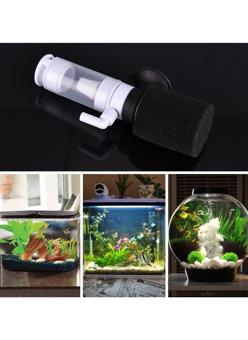 CMGTYYD - Mini Aquarium Sponge Filter, 2PCS Fry Betta Shrimp Foam Filter Kit with Airline Tubing, Quiet Internal Fish Tank Filter for Fresh, Saltwater, Small Fish Tank Oxygenation Filtration - Image 1