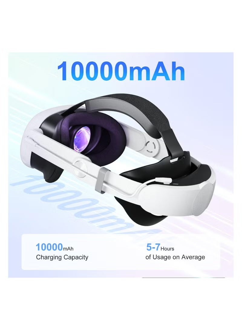 زونبون Oculus Quest 3 مع البطارية في الرأس ، 10000mAh بطارية لفترة أطول من التشغيل 4H ، إعادة الشحن السريع لمصدر VR ، Elite قابل للتعديل مع الملحقات البديلة لـ Oculus / Meta Quest 3 - Image 3