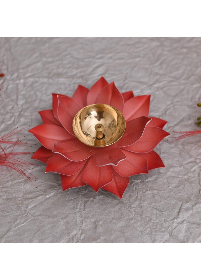 CraftVatika Lotus Diyas | Kamal Patti Brass Diya Oil Lamp  - Image 1