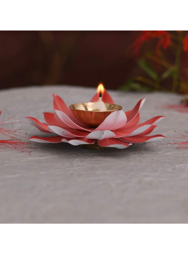 CraftVatika Lotus Diyas | Kamal Patti Brass Diya Oil Lamp  - Image 2