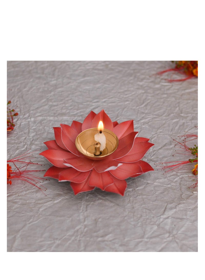 CraftVatika Lotus Diyas | Kamal Patti Brass Diya Oil Lamp  - Image 3
